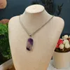 Collane con ciondolo Collana in pietra naturale Fluorite viola Forma esagonale Ciondoli in pietre preziose per la creazione di gioielli Accessori per orecchini fai da te