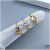 Anello solitario 50 Pz / lotto Alta qualità 3 Stili Cubic Zirconia Sier Finger Jewelry Fidanzamento classico per le donne Drop Deliver Dhgarden Dhpm3