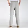 Men's Pants Anti-pilling Fashion Casual Flax Mid-aged Men Comfy Thin Streetwear