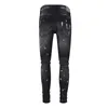 American High Street Black Paint Used Live Network Red Purple Brand Jeans