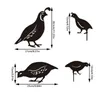 Garden Decorations Metal Quail Yard Stakes Set Of 4pieces Family Decoration Gift Animal Silhouette Lawn For Walkway Patio