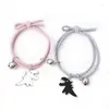 Charm Bracelets Cartoon Magnetisches Paar mit niedlichem Dinosaurier-Anhänger für beide Seiten attraktiv Freundschaft Seil Geschenke für Frauen Geschenk