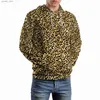 Felpe con cappuccio da uomo Felpe con cappuccio leopardate blu e oro Felpe allentate Stampa animalier Street Style Felpa con cappuccio da uomo Manica lunga Felpe stampate alla moda Taglie forti Q231110