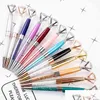 Stylos à bille en gros 15 couleurs Big Diamond Pen Crystal Gem Stylo à bille en métal Cadeau publicitaire Logo personnalisé Bureau de l'école de mode Stati Dhntw