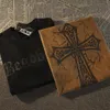 Mens TShirts Vintage Brown Cross Tshirt Stampa grafica gotica Cotone Casual Large Mens Tshirt Y2K Abbigliamento grunge Hip Hop Street Top Unisex 230408