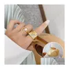 Cluster Rings Wholesale 13 Styles Of Three Piece Combination Ring Light Luxury Temperament Gold Adjustable Womens Jewelry 001 Dhgarden Dhxm5