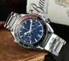 Novo relógio masculino de alta qualidade com movimento de quartzo, vidro de safira, luxo com pulseira de aço inoxidável