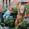 Figurine decorative Decorazione da giardino all'aperto Monkey Tree Tree Statue Simulazione creativa Simulazione Animali Resina Piccola pastorale