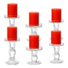 Candle Holders Glass Clear Pillar Taper Candlestick Crystal Holder Stand For Dinner Table 3Pcs Durable Easy To Use