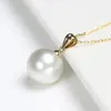 Naszyjniki wiszące Prawdziwy wisiorek Big White Pearl for Women 11-12 mm naturalny świeżo Pearl Pendant 18k żółty złoto biżuteria 231108