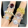 Bagues De Grappe En Gros 25 Mode Mixte Hommes Et Femmes Diamant Bijoux Saint Valentin Cadeaux Micro Incrusté Zircon Drop Delive Dhgarden Dhaw5