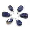 Pendant Necklaces Natural Irregular Stone Pendants Polished Lapis Lazuli Necklace Accessories For Jewelry Making Bracelet Crystal Charms