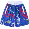 Diseñadores Pantalones cortos de baloncesto para hombre Summer Beach Palm Letter Mesh Street Pantalones de chándal Rhude Shorts Marca de moda de lujo Hombres Hip Hop Empalme ropa con cordón