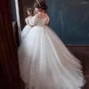 Sukienki dla dziewczynek białe koronkowe dziewczyny długość podłogi pierwsza sukienka Komunii Kwiat księżniczki na wesela