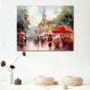 Affisch Picture European Rainy Market Impressionism Canvas Print Artwork for Cozy Living Room Wall Decor