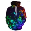 Männer Hoodies Harajuku Stil Übergroße Männer Hoodieersized Hoodie Mode Mit Kapuze Sweatshirt Bunte Muster 3D Druck Straße