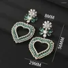 Dangle Earrings Luxury Romantic Long Hollow Out Heart Flowers Butterfly Drop Earring For Women Wedding Party Dubai Bridal Jewelry