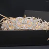 Grampos de cabelo bonito zircônia cúbica real tiara para casamento cristal princesa tiaras diadema menina baile de formatura festa cabeça jóias ch10384