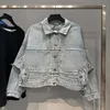 Designer neue Frauen T-Shirt Shirt High Version Produkttrend Washed Old Reversed Denim Cardigan Jacket Men