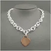 Pendanthalsband S925 Sterling Sier -halsband för kvinnor Klassisk hjärtformad charmkedja lyxmärke smycken Q0603 Drop Delivery Pend DHKJL