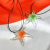 Pendentif Colliers Chaîne de corde noire avec grand collier d'étoile de mer acrylique pour femmes à la mode Y2K 2023 Accessoires de bijoux de mode Filles