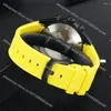 Orologi da polso 2023 Cronografo al quarzo Orologio da uomo quadrante nero cinturino in caucciù giallo Relógios Masculino