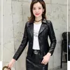 Women's Leather Quality Assurance 2023 Short Chic Warm Coat Slim-fitting Biker Plus Size Fashion