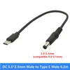 Connecteur femelle vers USB Type C mâle, 22awg DC 5.5x2.1mm, adaptateur d'alimentation, connecteur USB 5V pour dispositif de chargement USB de Type C