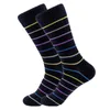 Chaussettes pour hommes automne et hiver coton peigné rayé mode couleur bas décontracté Gentleman fête cadeau de noël pour hommes