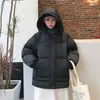 Trench-coats pour femmes femmes coréennes hiver Parka manteau bleu blanc noir vert court coton veste vêtements d'extérieur chauds avec une capuche vêtements surdimensionnés