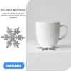 Plates 8 Pcs Christmas Snowflake Coasters Cup Mat Home Desktop Decorations Felt Cloth Pad