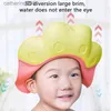 Bonnets de douche Bébé sûr bonnet de douche doux réglable imperméable shampooing visière cheveux lavage chapeau enfants oreille Protection enfants protéger tête couverture L231111