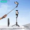 Selfie Monopods USAMS pliable Portable sans fil Bluetooth Selfie bâton avec trépied obturateur télécommande pour iPhone Android Smartphone Q231110