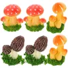 Decorações de jardim 6 pcs bolo cogumelo ornamento falso cogumelos mini estátua em miniatura bugigangas ornamentos bonsai