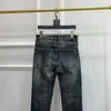 Jeans pour hommes de créateur Alphabet brodé Jeans de dessin animé de l'industrie lourde pantalon extensible à pied mince