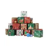 Gift Wrap 24Pcs Merry Christmas Box Navidad Candy Cookie With Number Paper Food