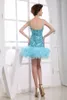 Partykleider 2014 Beyonce Brides Maid Dress Kleid Benutzerdefinierte Größe / Farbe Short Blue Strap Sexy Mini Celebrity Prom