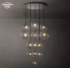 Glass Globe Mobile Cluster Chandeliers Modern LED REGROP Pendant Light Fixtures For Living Room Matsal Trappa hängande lampor