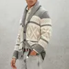 Suéteres para hombres Butemoda Otoño Invierno Ropa para hombre Suéter jacquard de estilo europeo con manga larga Chaqueta de punto Chaqueta Cardigan para hombres