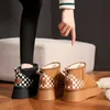 Stylish Platform Boots Female With Fleece Warm Foot Massage Outdoor Comfort Lightweight Personality Non-Slip Cotton Shoes