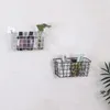 Storage Baskets Grid Tall Basket Metal Wire Hanging For Bathroom Storage/ Over The Cabinet With 2 Hook Wall