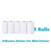 Mini Printer Paper 57mm Width Thermal Label Sticker Colorful Adhesive Self-adhesive For Portable HD Po