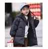 Manteau d'hiver en duvet pour enfants, veste épaisse pour filles et garçons, vêtements de neige chauds à capuche, manteaux de Style MIDI pour tout-petits