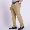 Men's Pants Boutique Men's Large Size 38-52 Stretch Fashion Solid Color Casual Business Straight Loose Fat Guy Trousers