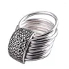 Cluster Rings S925 Sterling Silver For Women 2023 Women's Fashion Multi Circle Glossy Marcasite Bangle Pure Argentum Jewelry