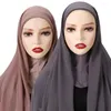 Foulards Malaisie Femmes Foulard Élastique Couverture Complète Protection Du Cou Protéger La Confidentialité Anti-UV Instantané Mousseline De Soie Hijab Musulman Bandeau Intérieur