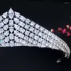 Hair Clips ThreeGraces Brilliant Cubic Zirconia Stone Wedding Tiara Ladies Crowns For Brides Accessories Party Costume Jewelry HA114