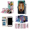 Lederen portemonnee met reliëf voor Xiaomi 13 Pro lite Redmi Note 12 Moto G73 G13 E13 E22 G62 G60 4G Google Pixel 8 Pro 7 7a 6a Cartoon Relief Lion Tiger Bloem Owl Holder Pouch