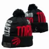 Erkek Caps Toronto Beanies Raptors Beanie Şapkaları 32 Takımın Tümü Örtü Kelepçeli Pom Çizgili Kenar Hattı Sıcak ABD Kolej Spor Hokey Kapağı Kadınlar için A4