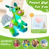 Poupées en peluche 26 cm lumière LED dinosaure musical avec ailes jouets en peluche pour filles coussins poupée mignonne cadeaux d'anniversaire animaux en peluche doux enfants 231109